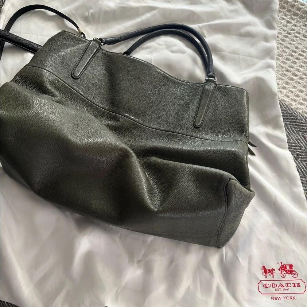 Vintage Coach Dark Green Leather Satchel - Picture 12 of 17